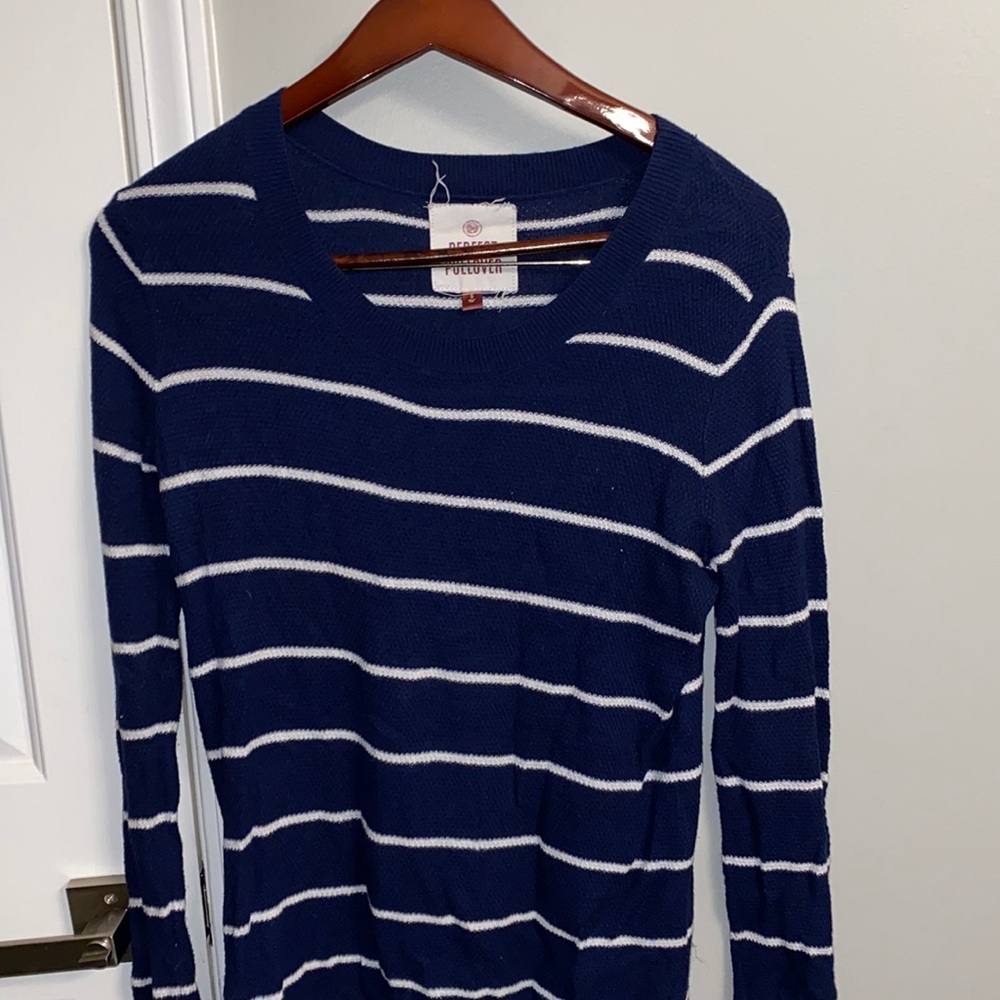 Oversized Navy Blue striped Sweater